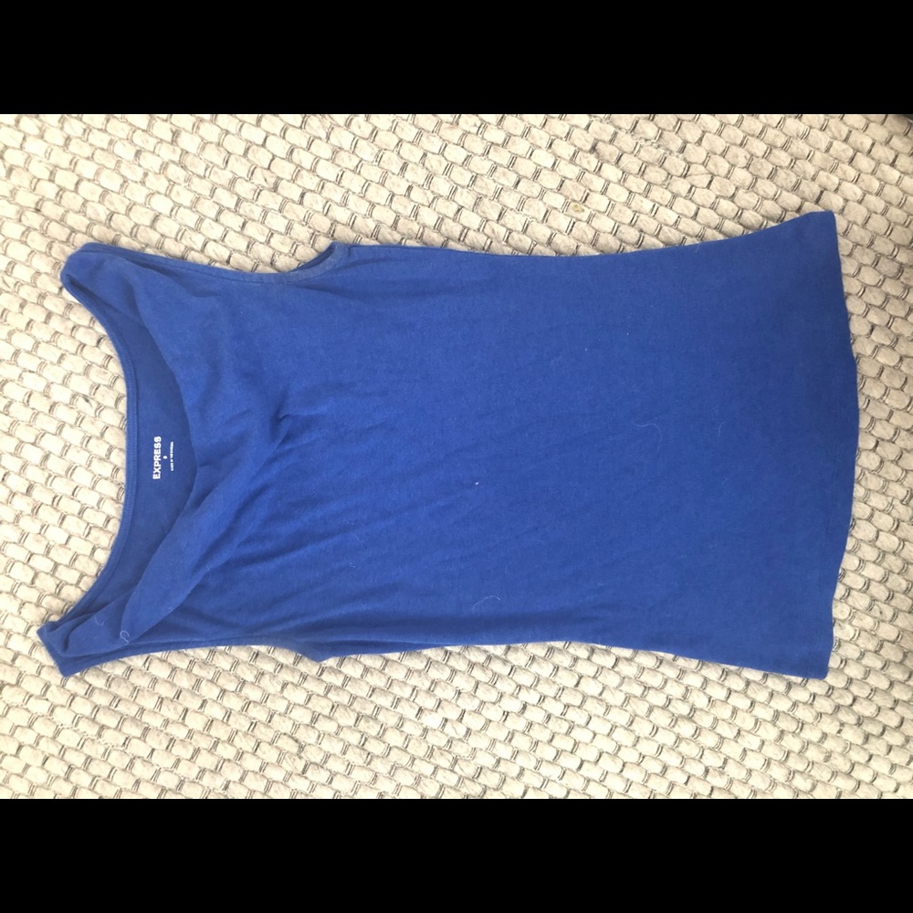 Express S cowl neck tank royal blue